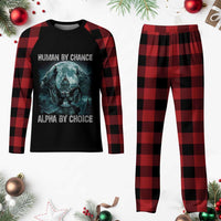 Funny Human By Chance Alpha By Choice Plaid Pajama Set Alpha Wolf - Wonder Print Shop
