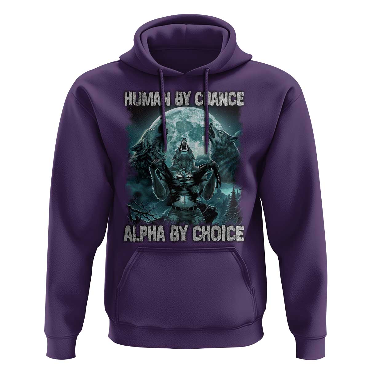 Funny Human By Chance Alpha By Choice Hoodie Alpha Wolf