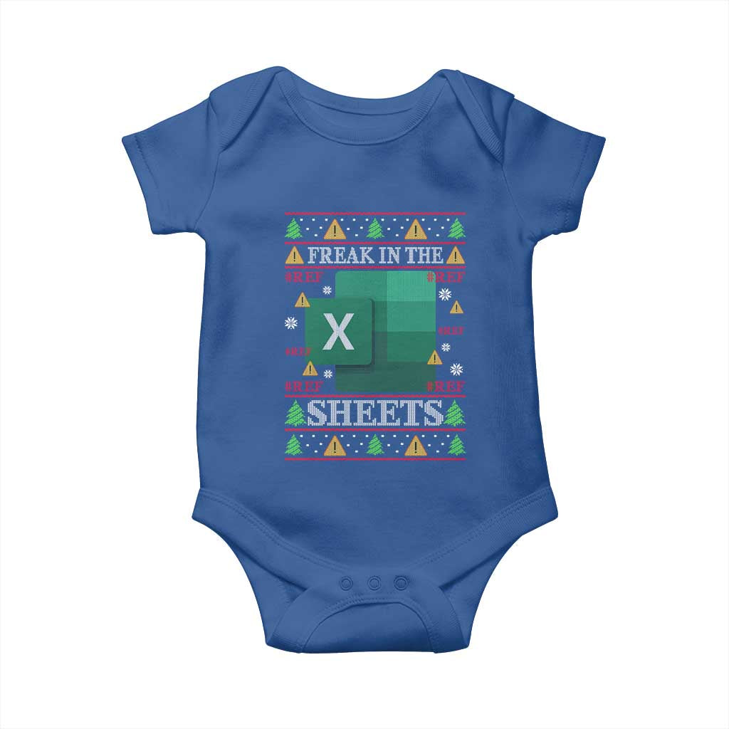 Funny Christmas Freak In The Sheets Baby Onesie Excel Spreadsheets Office Ugly Christmas Accountant Gift