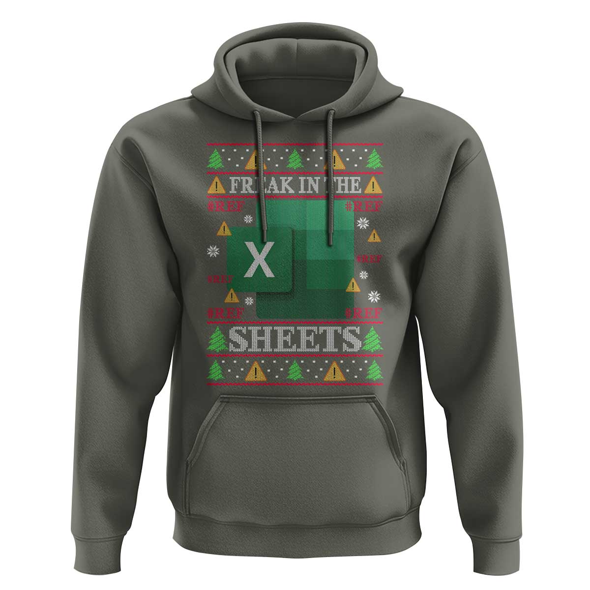Funny Christmas Freak In The Sheets Hoodie Excel Spreadsheets Office Ugly Christmas Accountant Gift