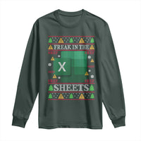 Funny Christmas Freak In The Sheets Long Sleeve Shirt Excel Spreadsheets Office Ugly Christmas Accountant Gift