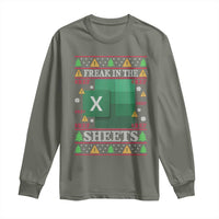 Funny Christmas Freak In The Sheets Long Sleeve Shirt Excel Spreadsheets Office Ugly Christmas Accountant Gift