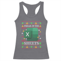 Funny Christmas Freak In The Sheets Racerback Tank Top Excel Spreadsheets Office Ugly Christmas Accountant Gift