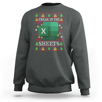 Funny Christmas Freak In The Sheets Sweatshirt Excel Spreadsheets Office Ugly Christmas Accountant Gift - Wonder Print Shop