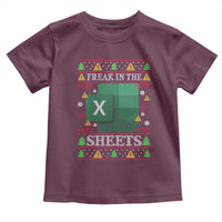 Funny Christmas Freak In The Sheets Toddler T Shirt Excel Spreadsheets Office Ugly Christmas Accountant Gift