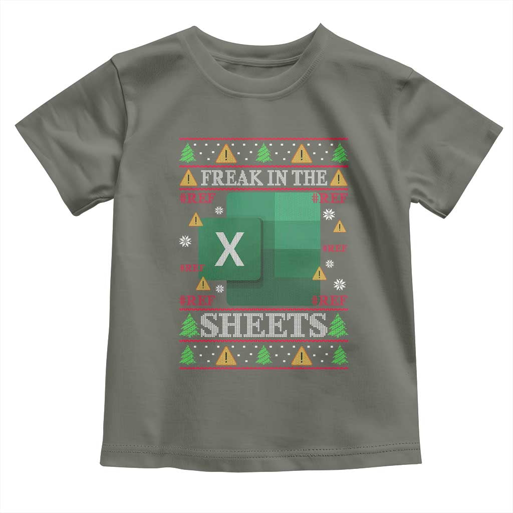 Funny Christmas Freak In The Sheets Toddler T Shirt Excel Spreadsheets Office Ugly Christmas Accountant Gift