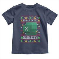 Funny Christmas Freak In The Sheets Toddler T Shirt Excel Spreadsheets Office Ugly Christmas Accountant Gift
