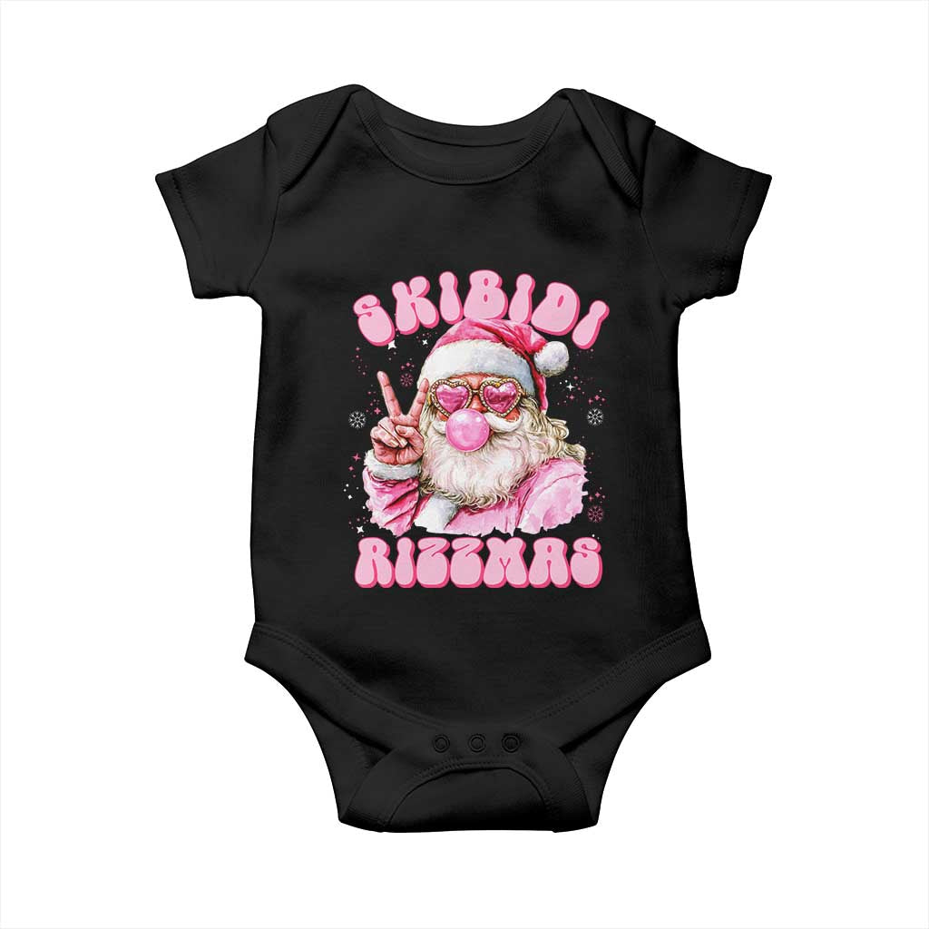 Skibidi Rizzmas Christmas Baby Onesie Rizz Santa Pink Bubble Gum Funny Xmas Girl Kids Gen Alpha