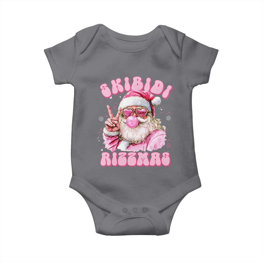Skibidi Rizzmas Christmas Baby Onesie Rizz Santa Pink Bubble Gum Funny Xmas Girl Kids Gen Alpha