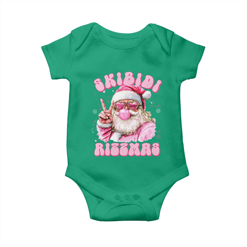 Skibidi Rizzmas Christmas Baby Onesie Rizz Santa Pink Bubble Gum Funny Xmas Girl Kids Gen Alpha