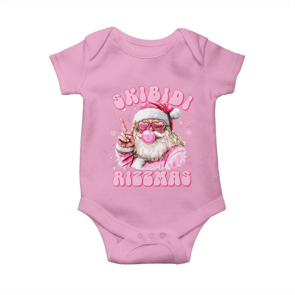 Skibidi Rizzmas Christmas Baby Onesie Rizz Santa Pink Bubble Gum Funny Xmas Girl Kids Gen Alpha