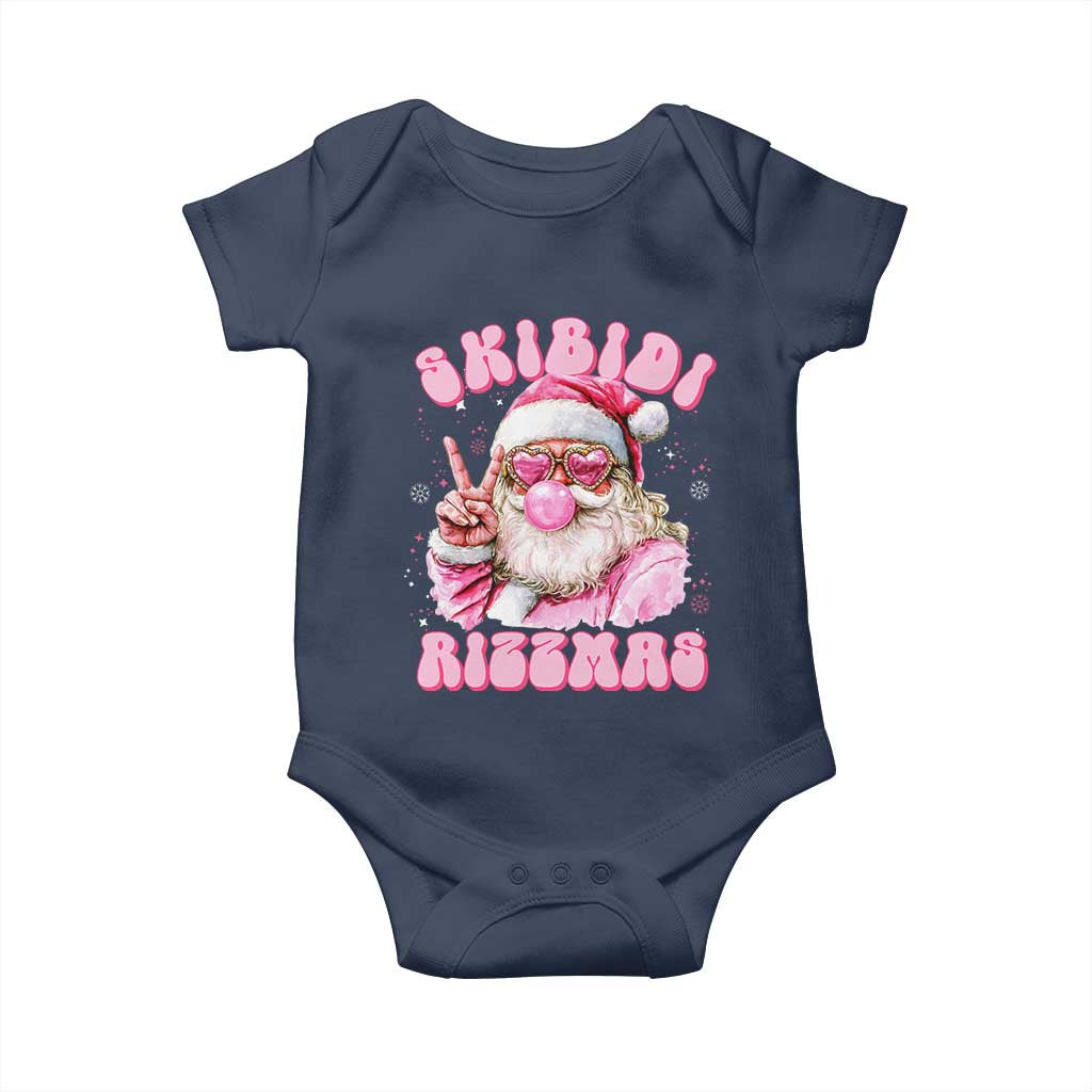 Skibidi Rizzmas Christmas Baby Onesie Rizz Santa Pink Bubble Gum Funny Xmas Girl Kids Gen Alpha