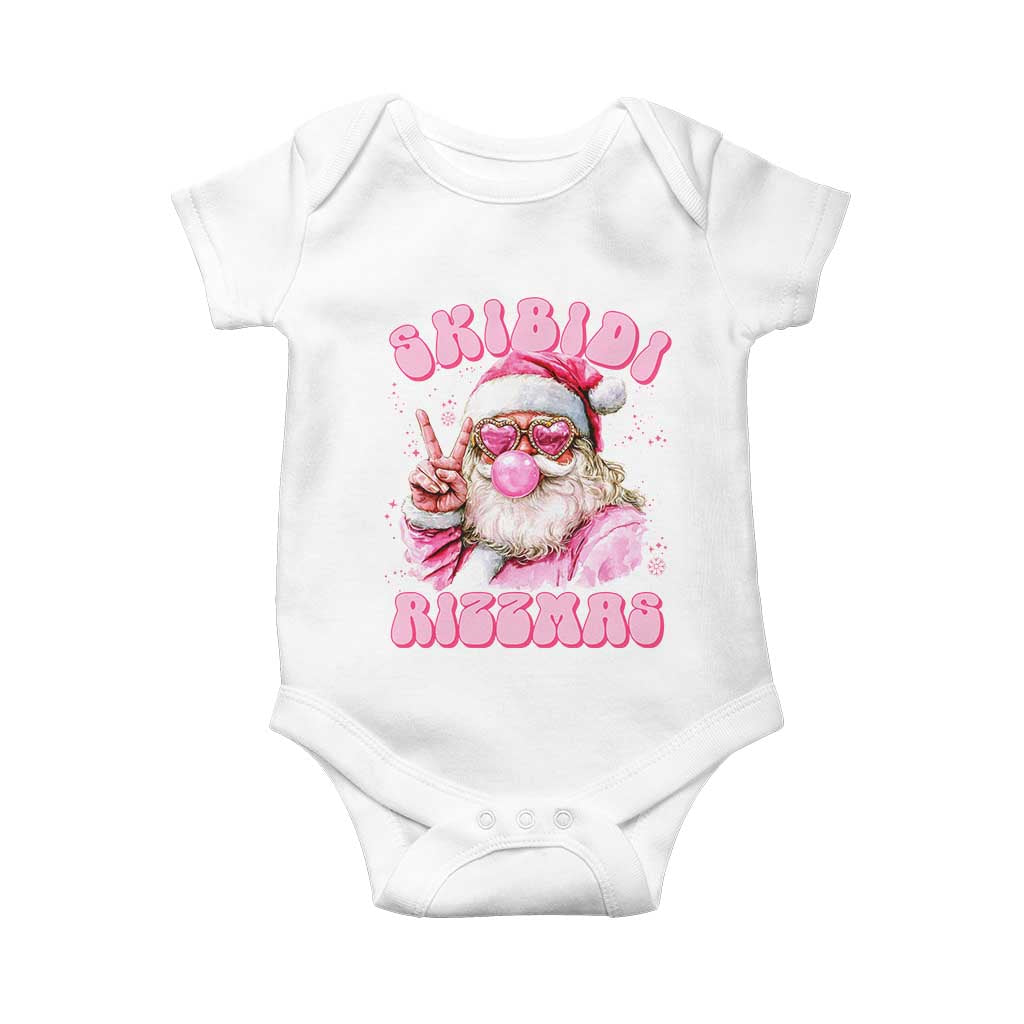 Skibidi Rizzmas Christmas Baby Onesie Rizz Santa Pink Bubble Gum Funny Xmas Girl Kids Gen Alpha