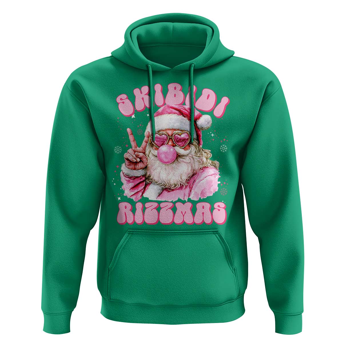 Skibidi Rizzmas Christmas Hoodie Rizz Santa Pink Bubble Gum Funny Xmas Girl Kids Gen Alpha