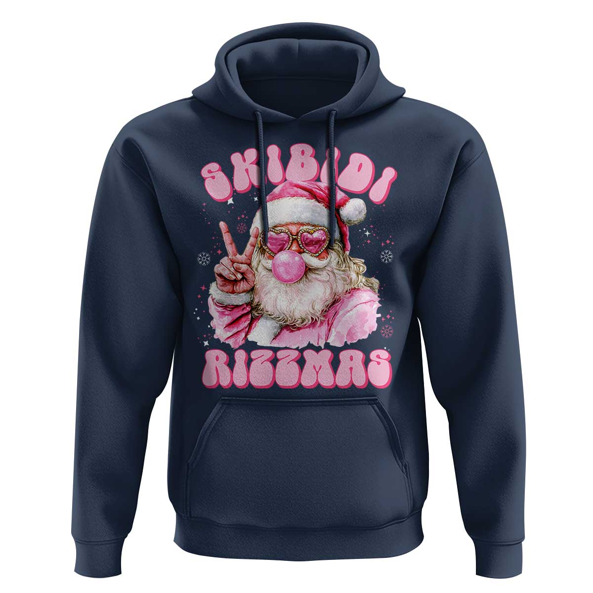 Skibidi Rizzmas Christmas Hoodie Rizz Santa Pink Bubble Gum Funny Xmas Girl Kids Gen Alpha