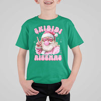 Skibidi Rizzmas Christmas T Shirt For Kid Rizz Santa Pink Bubble Gum Funny Xmas Girl Kids Gen Alpha - Wonder Print Shop