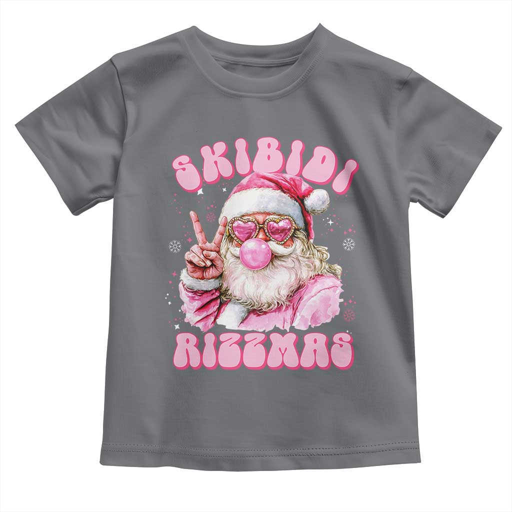 Skibidi Rizzmas Christmas Toddler T Shirt Rizz Santa Pink Bubble Gum Funny Xmas Girl Kids Gen Alpha