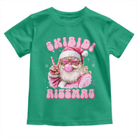 Skibidi Rizzmas Christmas Toddler T Shirt Rizz Santa Pink Bubble Gum Funny Xmas Girl Kids Gen Alpha
