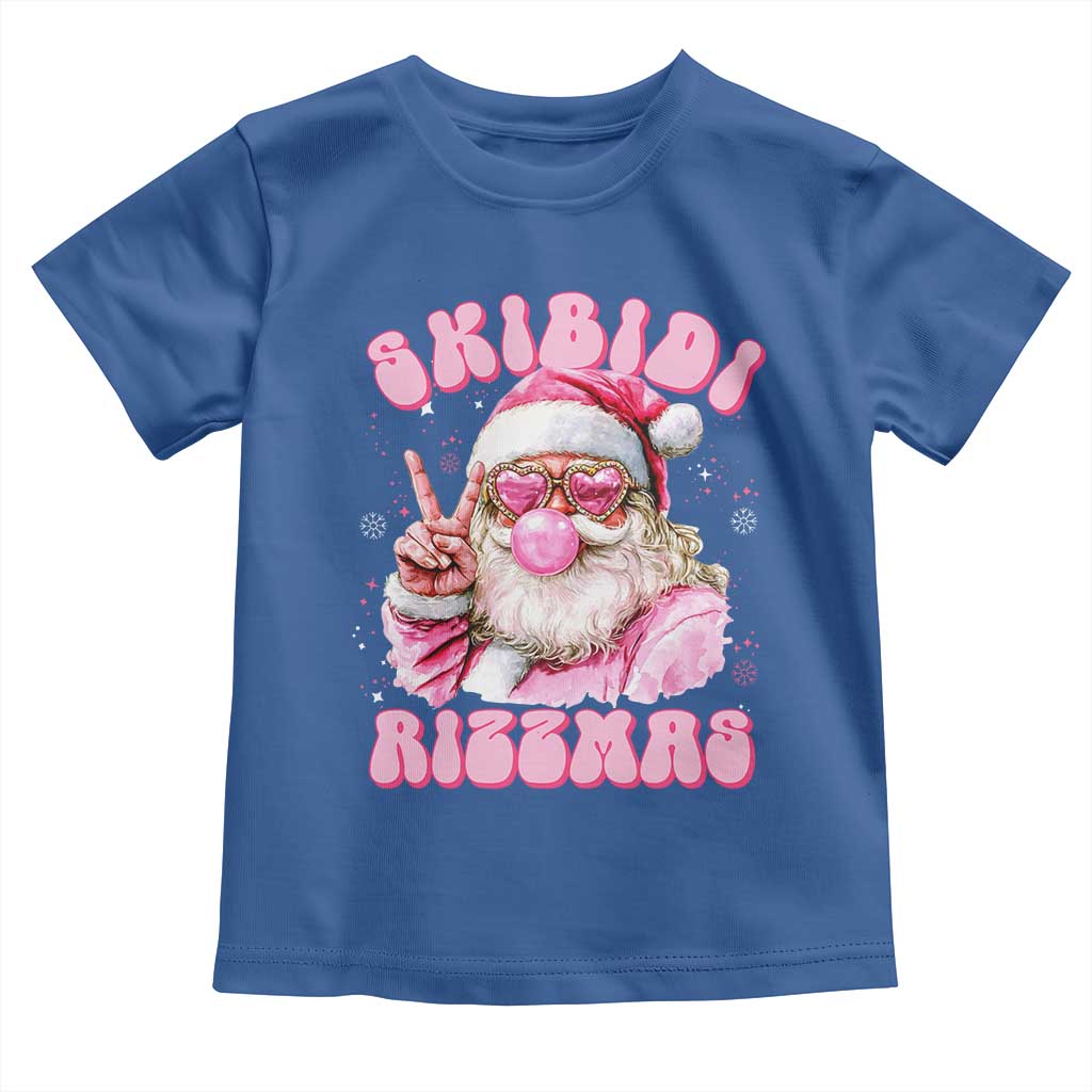 Skibidi Rizzmas Christmas Toddler T Shirt Rizz Santa Pink Bubble Gum Funny Xmas Girl Kids Gen Alpha