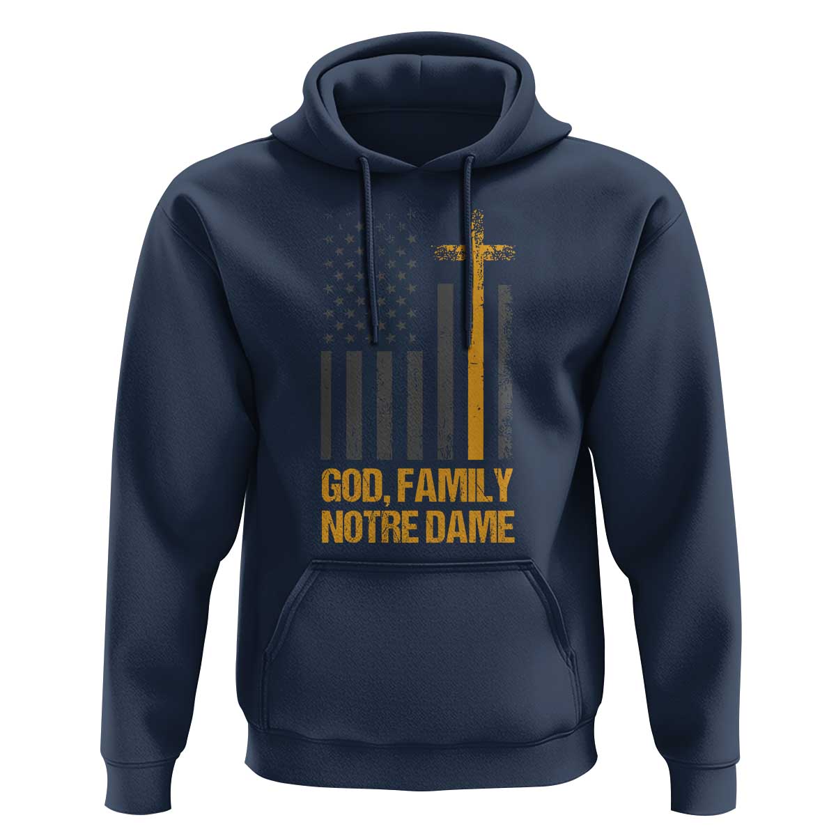 God First Family Second Then Notre Dame Hoodie US Flag