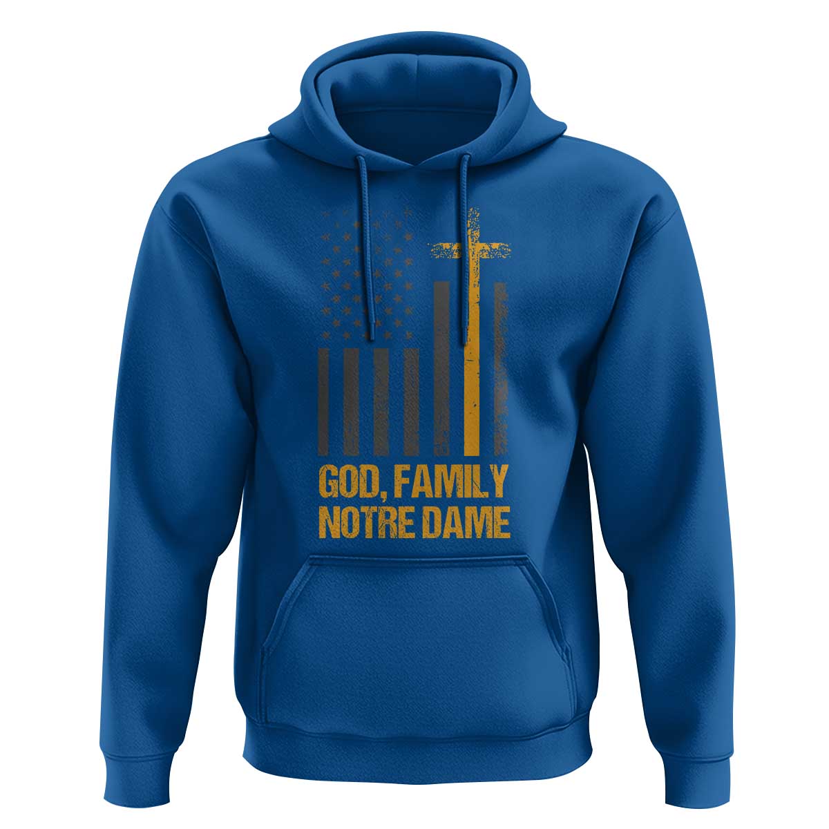 God First Family Second Then Notre Dame Hoodie US Flag
