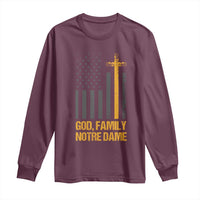 God First Family Second Then Notre Dame Long Sleeve Shirt US Flag