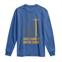 God First Family Second Then Notre Dame Long Sleeve Shirt US Flag