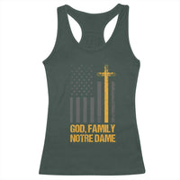 God First Family Second Then Notre Dame Racerback Tank Top US Flag