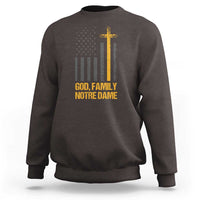 God First Family Second Then Notre Dame Sweatshirt US Flag