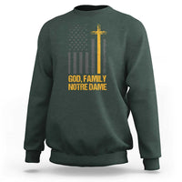 God First Family Second Then Notre Dame Sweatshirt US Flag