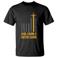 God First Family Second Then Notre Dame T Shirt US Flag