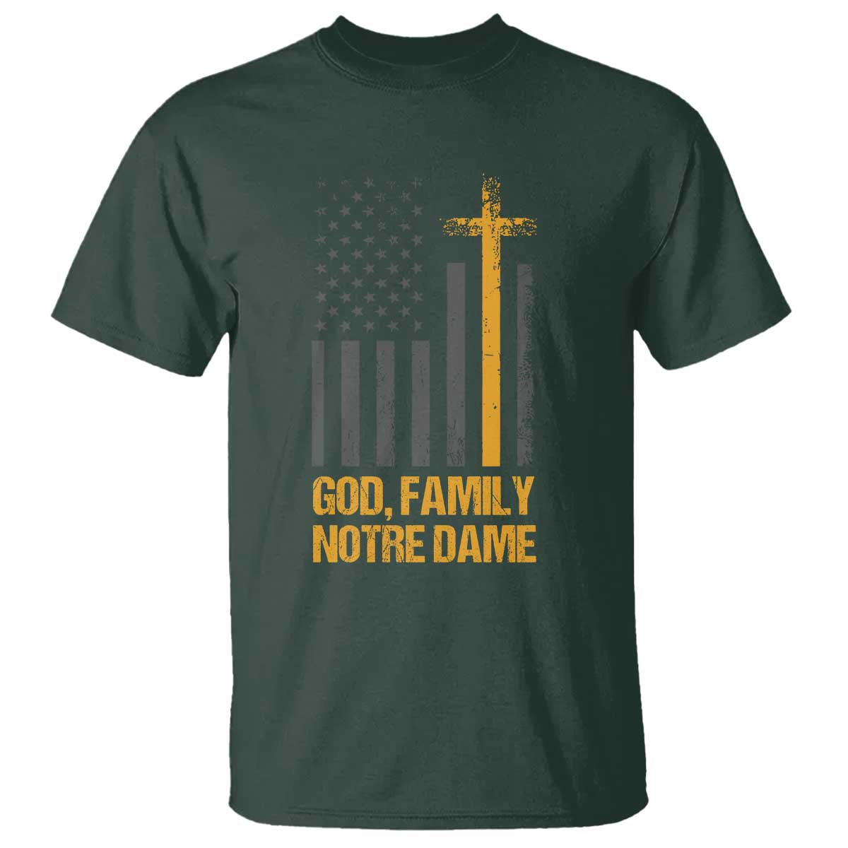 God First Family Second Then Notre Dame T Shirt US Flag