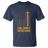 God First Family Second Then Notre Dame T Shirt US Flag