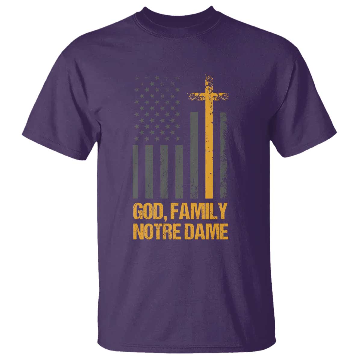 God First Family Second Then Notre Dame T Shirt US Flag