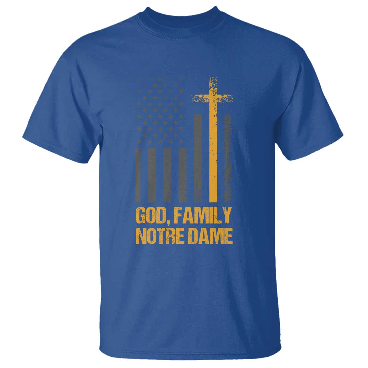God First Family Second Then Notre Dame T Shirt US Flag