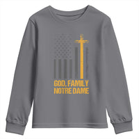 God First Family Second Then Notre Dame Youth Sweatshirt US Flag