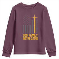 God First Family Second Then Notre Dame Youth Sweatshirt US Flag