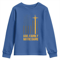 God First Family Second Then Notre Dame Youth Sweatshirt US Flag