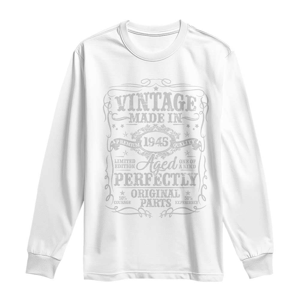80th Birthday Gift Long Sleeve Shirt Vintage Born 1945 Turning 80 Year Old - Wonder Print Shop