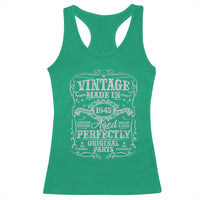80th Birthday Gift Racerback Tank Top Vintage Born 1945 Turning 80 Year Old - Wonder Print Shop