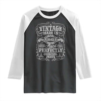 80th Birthday Gift Raglan Shirt Vintage Born 1945 Turning 80 Year Old - Wonder Print Shop