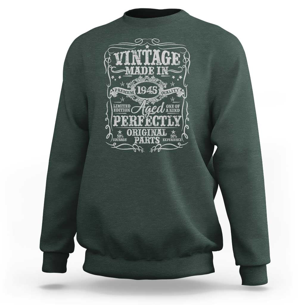 80th Birthday Gift Sweatshirt Vintage Born 1945 Turning 80 Year Old - Wonder Print Shop