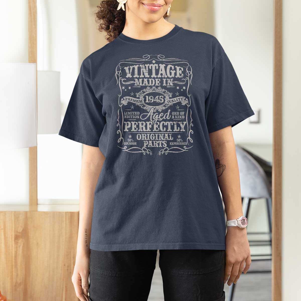 80th Birthday Gift T Shirt For Women Vintage Born 1945 Turning 80 Year Old - Wonder Print Shop