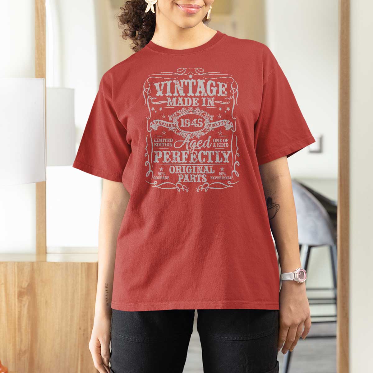 80th Birthday Gift T Shirt For Women Vintage Born 1945 Turning 80 Year Old - Wonder Print Shop