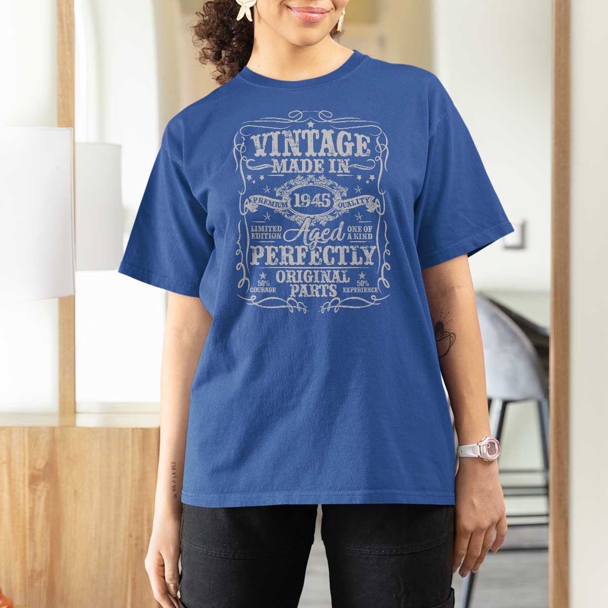 80th Birthday Gift T Shirt For Women Vintage Born 1945 Turning 80 Year Old - Wonder Print Shop
