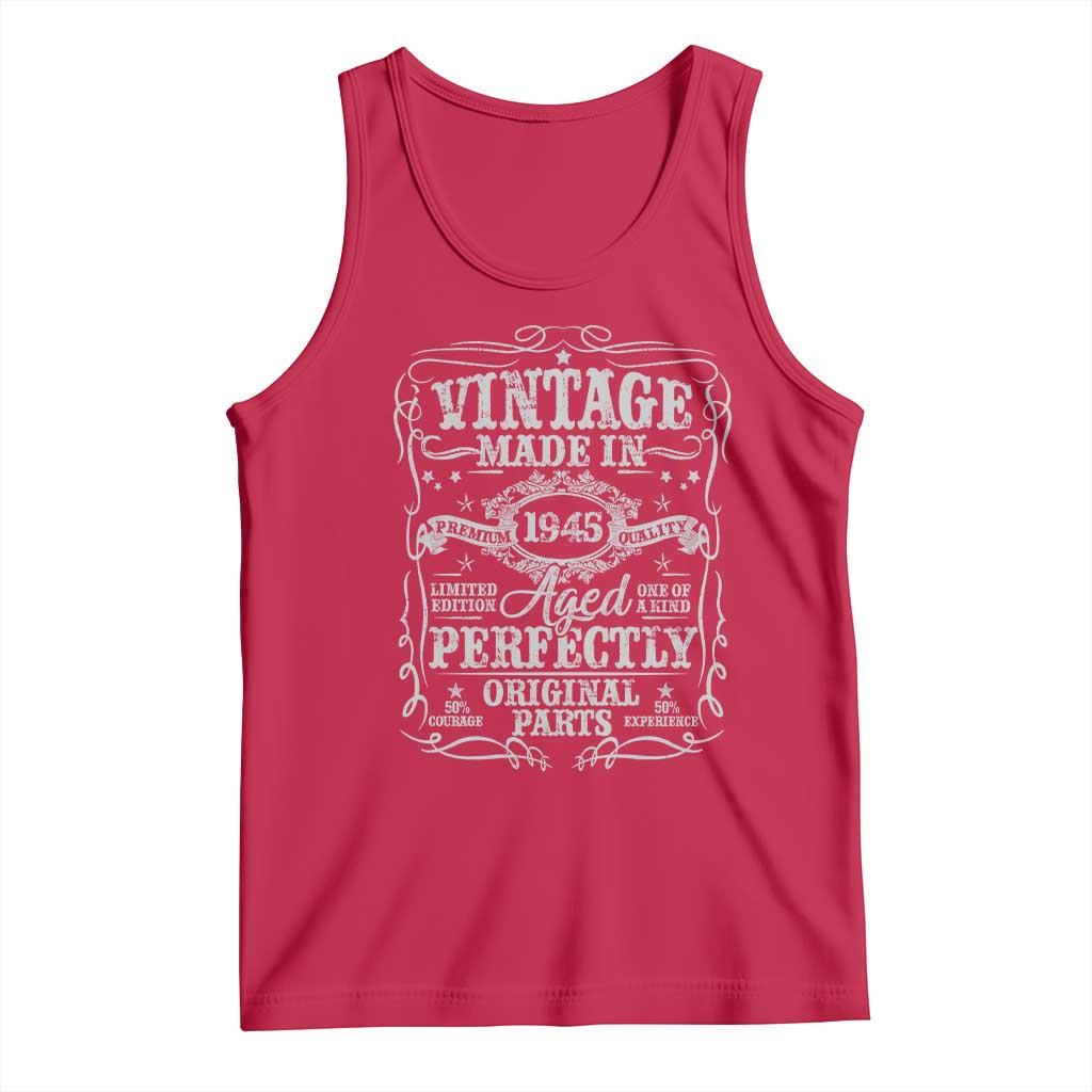80th Birthday Gift Tank Top Vintage Born 1945 Turning 80 Year Old - Wonder Print Shop