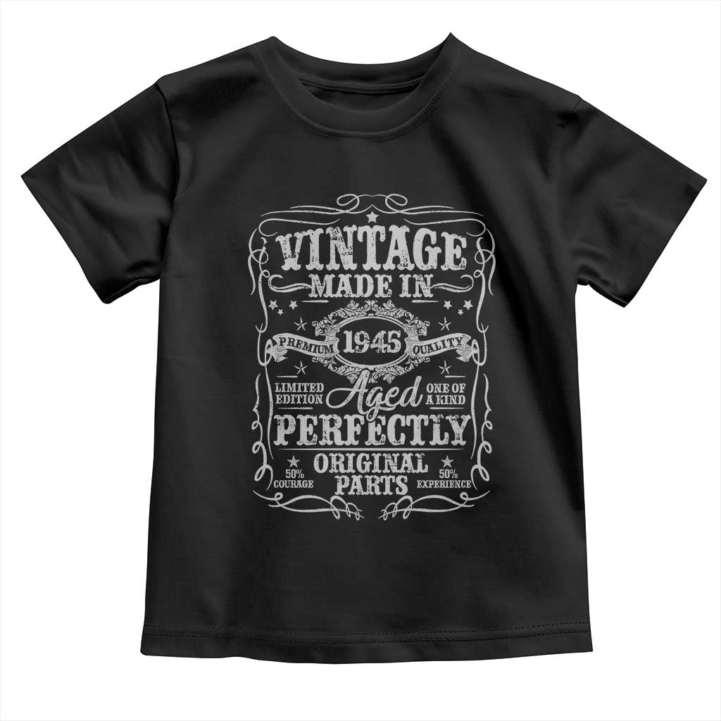 80th Birthday Gift Toddler T Shirt Vintage Born 1945 Turning 80 Year Old - Wonder Print Shop