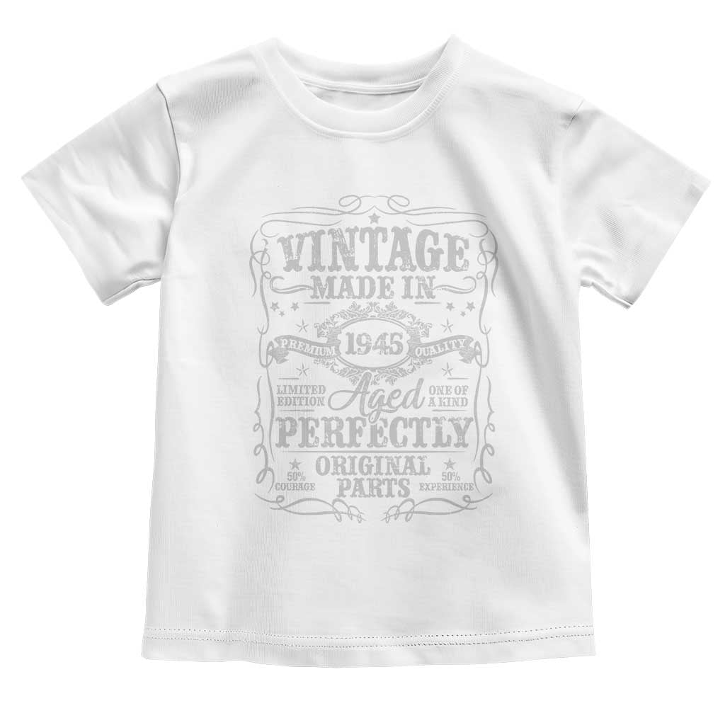 80th Birthday Gift Toddler T Shirt Vintage Born 1945 Turning 80 Year Old - Wonder Print Shop