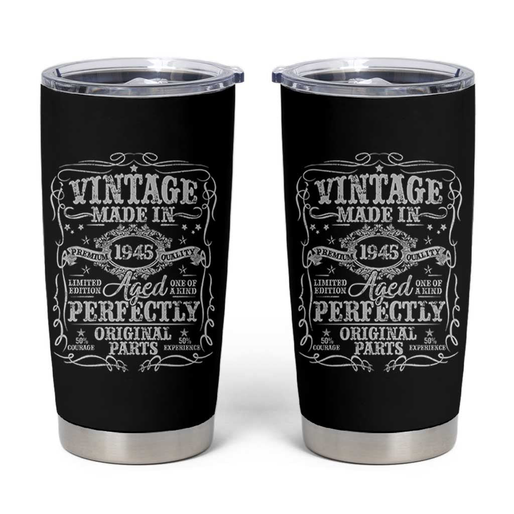 80th Birthday Gift Tumbler Cup Vintage Born 1945 Turning 80 Year Old - Wonder Print Shop