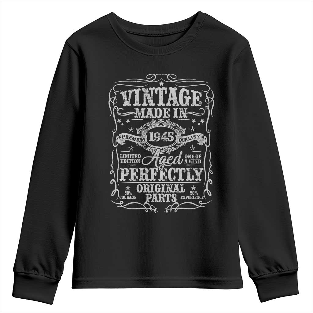 80th Birthday Gift Youth Sweatshirt Vintage Born 1945 Turning 80 Year Old - Wonder Print Shop
